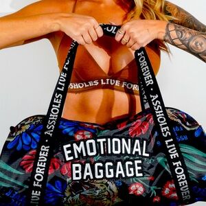 Emotional Baggage Duffel Bag - Black Floral